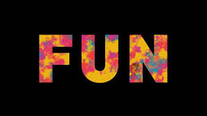 Picture, colorful image of the word FUN